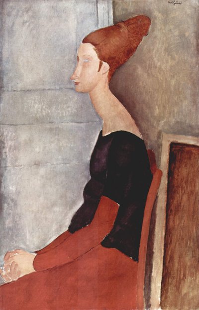 Portrait of Jeanne Hébuterne in Dark Clothing by Amedeo Modigliani